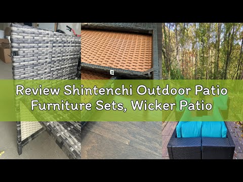Shintenchi 3-Piece Outdoor Patio Furniture Sets, Wicker Patio Conversation Sets, All Weather Wicker Rattan Patio Seating Sofas with Glass Coffee Table and Cushion, Beige video review thumbnail