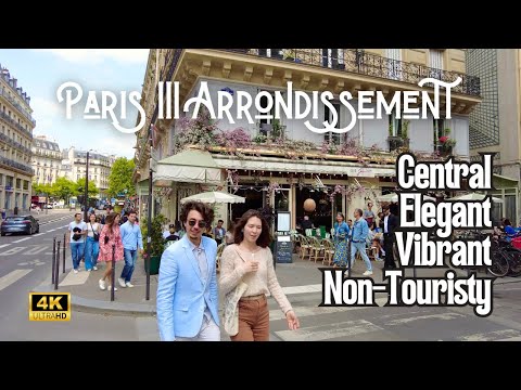[4K] Lunch in Hidden Paris: III Arrondissement Walking Tour | Le Marais in Summer