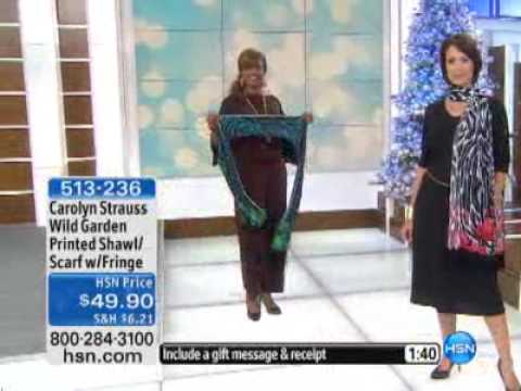 Carolyn Strauss Wild Garden Printed Shawl Scarf with Fringe at HSN com