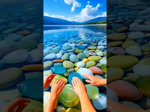 Crystal formation beach, some beautiful agate balls #outdoors。 diamonds and gold