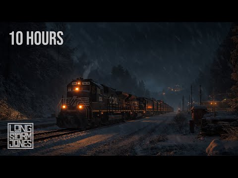 A Coal Train Blizzard to Calm Your Noisy Mind | RELAX | STUDY | SLEEP | Blowing Snow & Engine Sounds