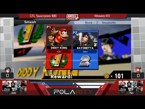 CFL Smackdown 188 Smash 4 - Jarz (Bayonetta) vs Kiki (Diddy Kong) - Winners R3