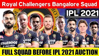 IPL 2021 Royal Challengers Bangalore Squad | List Of 13 Retained Players Bangalore | RCB Team 2021