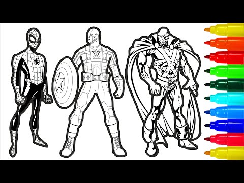 Martian Hunter Spiderman Iron Man Hawkeye Thor Captain America Coloring Pages