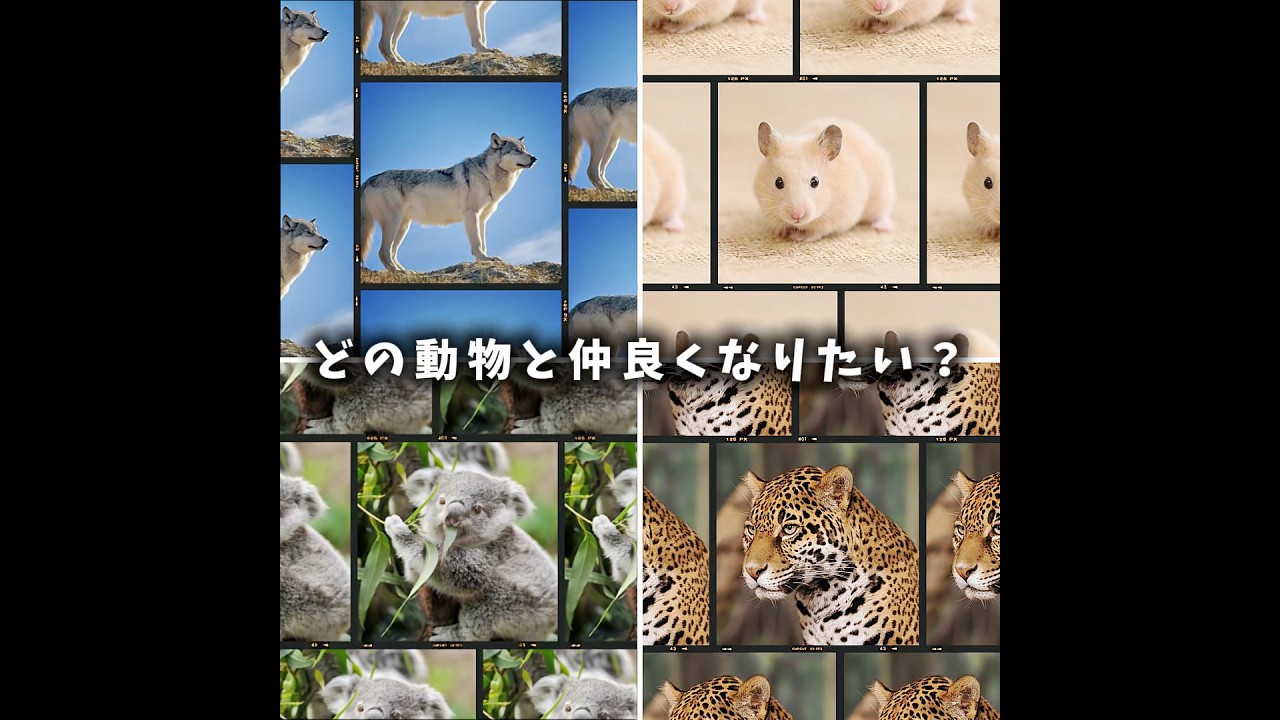 どの動物と仲良くなりたい？#狼犬 #ハムスター #ヒョウ #コアラ #バズれ