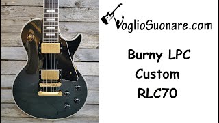 Video thumbnail for Burny Les Paul Custom RLC 70 Ebony Black VH-1 Humbucker pickups by WelcomeGuitars