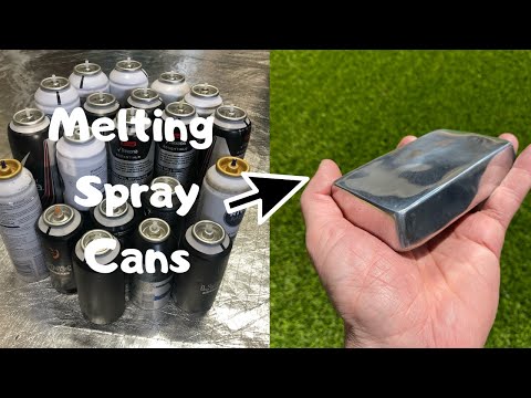 Melting Spray Cans Trash To Treasure - Molten Aluminium - ASMR Metal Melting