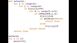 Recursion with Back Tracking and solving Sudoko