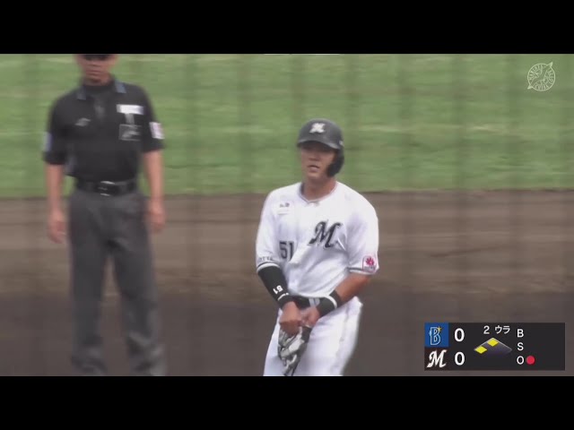 【ファーム】チャンス拡大‼ マリーンズ・山口航輝 豪快に引っ張り2ベースヒットを放つ!! 2025年5月11日 千葉ロッテマリーンズ 対 横浜DeNAベイスターズ