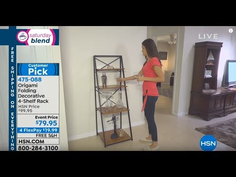 Origami Folding Decorative 4-Shelf Rack | HSN