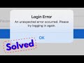 Fix Facebook Login Error An unexpected error occurred Please try logging in again iPhone