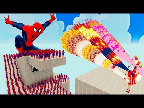 100x SPIDER MAN + 1x GIANT vs 3x EVERY GOD   Totally Accurate Battle Simulator TABS
