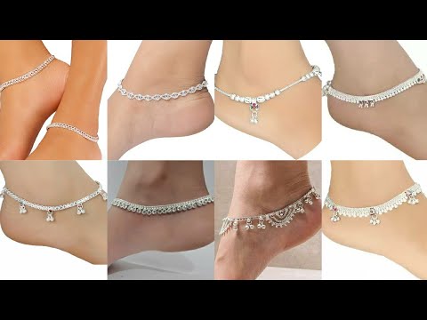New model daily wear silver anklet designs 2023 new silver payal designs
