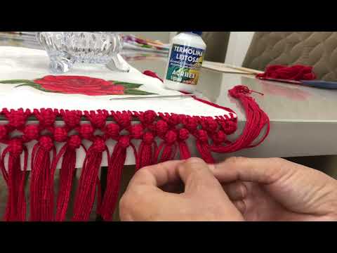 DICAS DE MACRAMÊ MODELO PIPOCA na toalha de rosto Parte 2