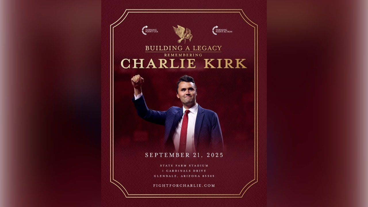 LIVE: Charlie Kirk memorial from State Farm Stadium in Glendale, Arizona