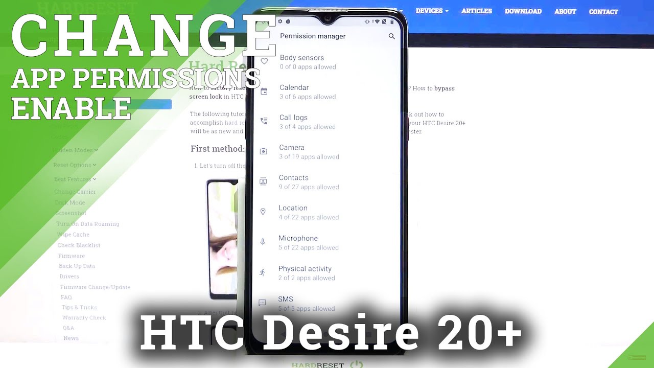How to Manage Apps Permissions on HTC Desire 20+ - Change Apps Permissions