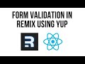 Form Validation In Remix Using Yup
