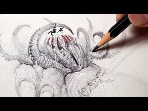 See How I Draw a Creepy Creature Step by Step