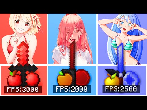 TOP 3 MEJORES ANIME TEXTURE PACKS para MINECRAFT PVP | CHISATO LYCORIS RECOIL, MAKIMA CHAINSAW MAN
