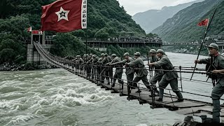 Forced to cross the cable bridge! The Japanese army destroyed the river bridge