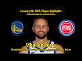 Curry Golden State Warriors Vs Detroit Pistons Player Highlights 09 January 2025