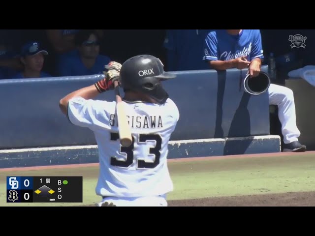 【ファーム】幸先よく先制!! バファローズ・杉澤龍 チャンスを活かした犠牲フライ!!  2024年7月5日 オリックス・バファローズ 対 中日ドラゴンズ