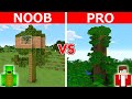 Minecraft NOOB Vs PRO SECURITY TREE HOUSE BUILD CHALLENGE