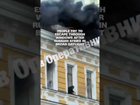 People try to escape through windows after Russian strike in broad daylight