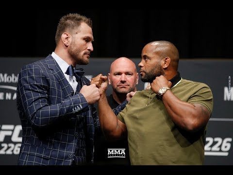 Stipe Miocic vs. Daniel Cormier UFC 226 Press Conference Staredown - MMA Fighting