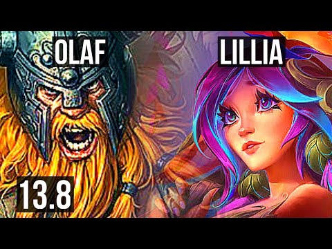 OLAF vs LILLIA (JNG) | 4/1/12, 66% winrate, Rank 14 Olaf | TR Challenger | 13.8