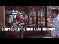 Slijptol helpt straatkrantverkoper in nood