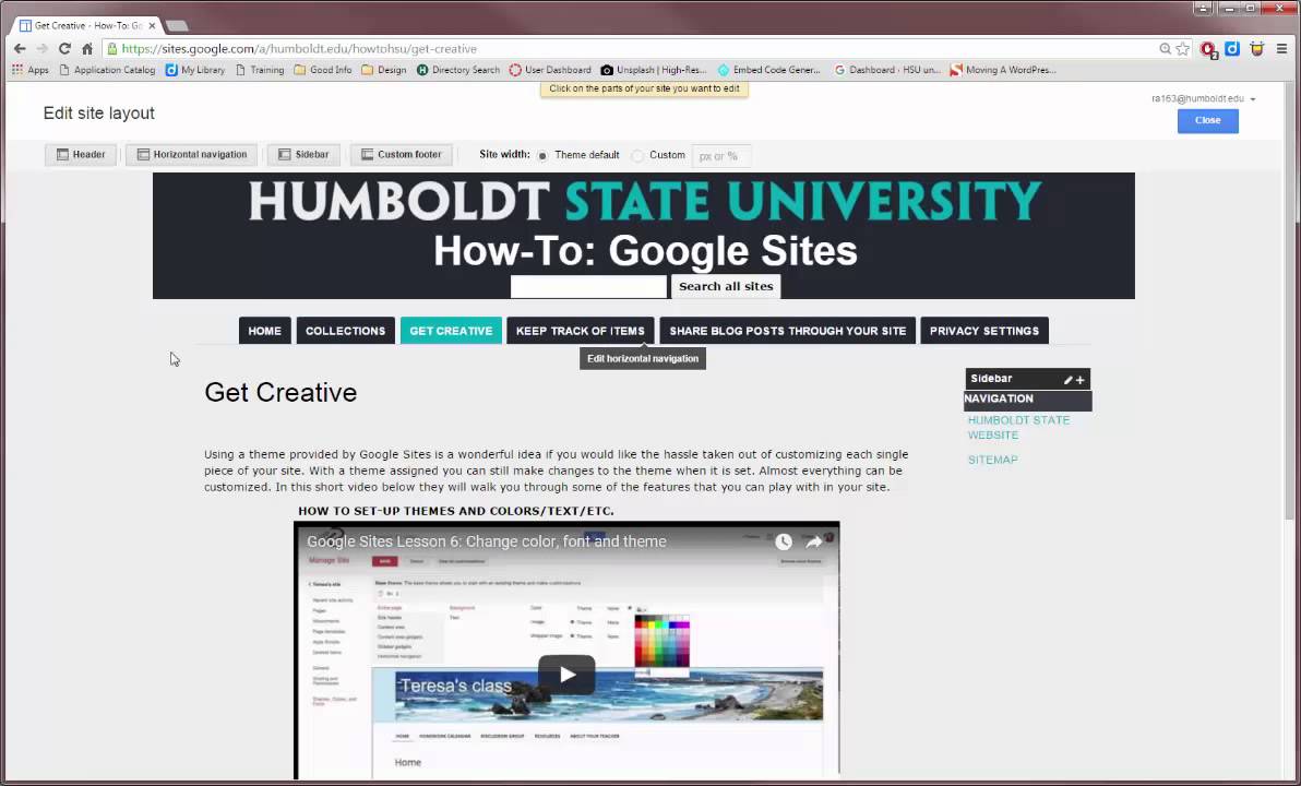 Using the dropdown menu in Navigation