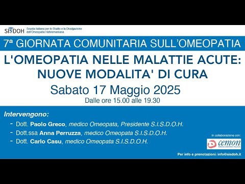 7a giornata comunitaria sull’omeopatia