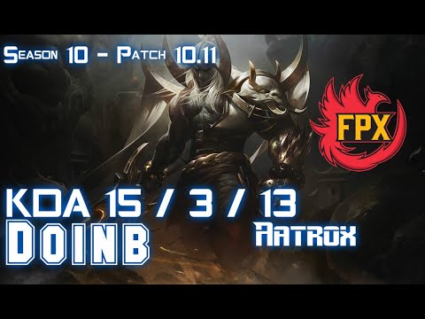 FPX Doinb AATROX vs YASUO Mid - Patch 10.11 KR Ranked