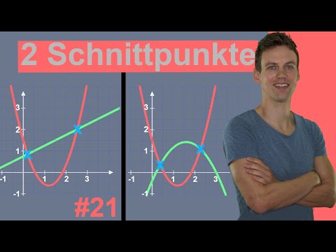 Zwei Schnittpunkte von quadratischen Funktionen (Parabeln) bestimmen | Anschaulich und Rechnung #21
