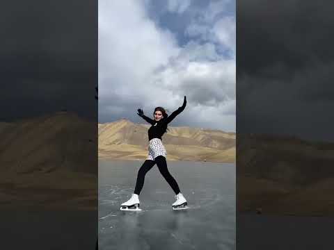 Figure Skating In The Frozen Azat Reservoir | WILD ICE SKATING ARMENIA