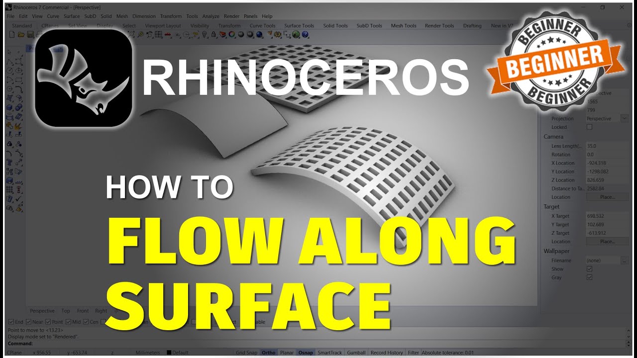 Rhino How To Flow Along Surface Tutorial