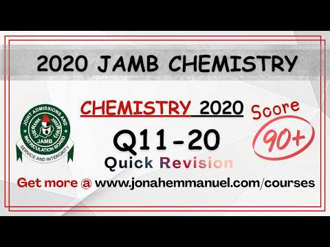 Part 2 JAMB 2020 Chemistry Past Questions and Answers: JAMB Chemistry Tutorial #excellenceacademy