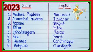 Indian States And Capitals/Union Territories 2023Learn State And Capital/All States And Capitals