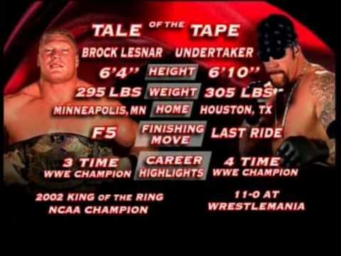 BROCK LESNAR vs UNDERTAKER - TALE OF THE TAPE
