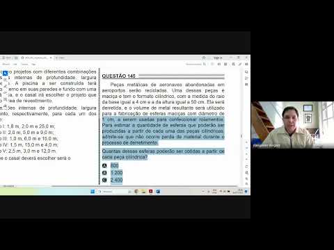 Matemática ENEM - Questão 145 caderno cinza ano 2022