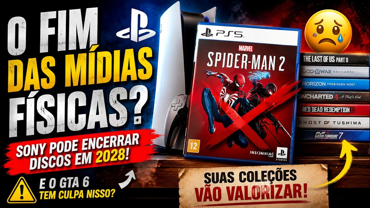 O FIM DAS MÍDIAS FÍSICAS? Sony pode abandonar os discos em 2028! E o GTA 6 tem culpa nisso?