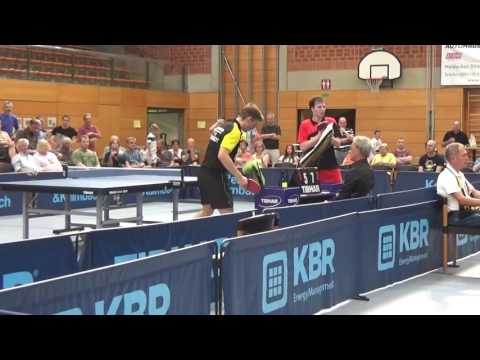 Bundesliga 2 Tischtennis TV Hilpoltstein vs FC Koeln 20160911  Dr Nico Christ vs Brosig 4