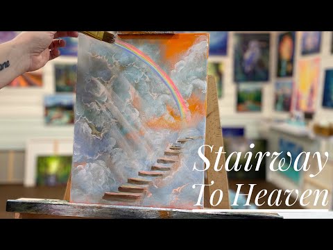 HOW TO PAINT “Stairway To Heaven”  Easy, real time, step by step painting