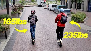 Heavy Rider vs Light Rider. Electric Scooter Range Test Hover 1's H-1 ACE R350 + R450