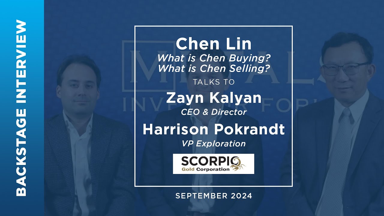 Zayn Kalyan & Harrison Pokrandt of Scorpio Gold Corp. talks to Chen Lin at Metals Investor Forum