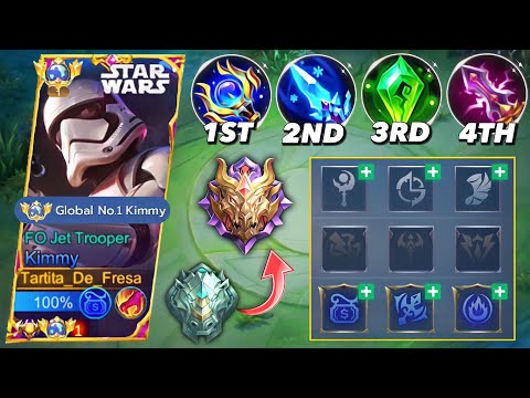 TOP 1 GLOBAL KIMMY EMBLEM SET AND BUILD NEW META 2023 | KIMMY BEST BUILD 2023 | MLBB