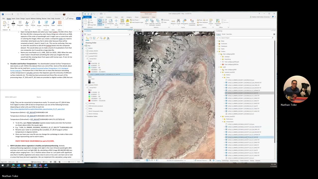 Lab 8 Part 5 - Landsat Visualizations and Analysis of Temperature and NDVI