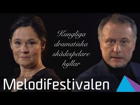 Michael Nyqvist och Pernilla August från Dramaten hyllar Melodifestivalen 2016