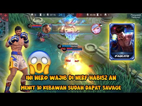 PAQUITO SAVAGE  MATCH 10K TUMBUK ANGIN COCOK JADI TOP GLOBAL PAQUITO  #mlbb #montagemobilelegends